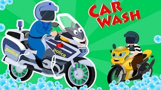 Street Bike Car Wash  Street Vehicle Videos For Toddlers  Cartoon For Babies by Kids Channel [upl. by Meihar897]