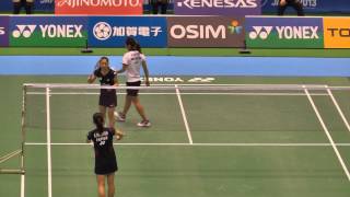 Badminton WD 松友高橋 vs PoonHong 1G1 Yonex Open Japan 2013920 [upl. by Ansell595]