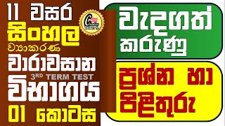 grade 11 sinhala lesson 1  grade 11 sinhala 3rd term test paper  grade 11 sinhala lesson 2 [upl. by Gorges]