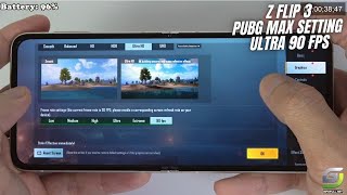 Samsung Galaxy Z Flip 3 test game PUBG Ultra 90 FPS [upl. by Nonac]