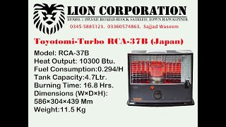 TOYOTOMI TURBO RCA37 MADE IN JAPAN KEROSENE OIL HEATER [upl. by Annoyek]