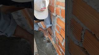 Install anticrack mesh before plastering the wall shorts construction constructiontips [upl. by Nohtanoj530]