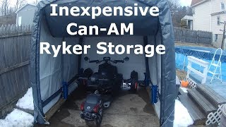 Inexpensive CanAm Ryker Storage Shed In A Box [upl. by Nawtna919]