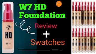 W7 HD Foundation Review  Foundation Swatches [upl. by Herve584]