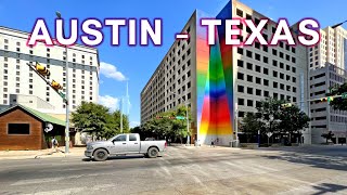 Texas Driving Tour USA  Exploring Downtown Austin  4k [upl. by Nirtak]