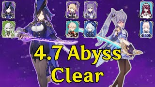 47 Abyss Clear with Clorinde Aggravate and Physical Keqing  Genshin Impact [upl. by Eillehs]