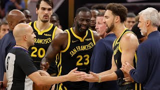 Draymond Green puts Rudy Gobert in headlock during Klay Thompson Jaden McDaniels dust up [upl. by Annahsar]