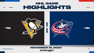 NHL Highlights  Penguins vs Blue Jackets  November 15 2024 [upl. by Lletnohs]