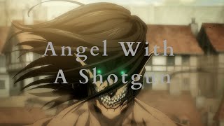 Attack on Titan  Eren VS Reiner amp Galliard  Angel With A Shotgun [upl. by Ennaecarg]