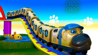 Live🔵🔴 Cartoon Doggie Train 🔵🔴 Cartoon for kids  Funny Videos for Toddlers [upl. by Vaenfila]