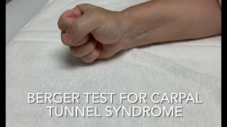 Berger Test for Carpal Tunnel Syndrome [upl. by Maureene]