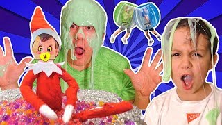 Zombie Elf and Rare Yellow Elf on the Shelf Make a Mess with Orbeez  Bubble Ball with DavidsTV Kids [upl. by Bathesda]