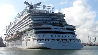 Carnival Cruise Ship Vista Leaving Galveston TX ForThe Last Day Backwards Replaced By Jubilee [upl. by Odlanra]