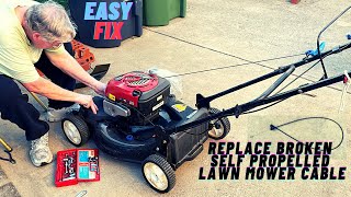 Replace Broken Self Propelled Lawn Mower Cable 💪 [upl. by Fondea]