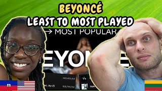 REACTION TO Beyoncé  Every Song LEAST TO MOST PLAYED 2023  FIRST TIME WATCHING [upl. by Yelssew]