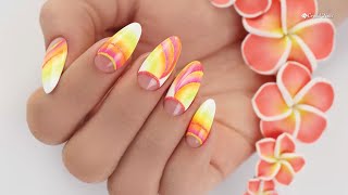 Color Gradient Ombre Nails with Crystal Nails Neon Art Gels  StepByStep Nail Art Video Tutorial [upl. by Utter]