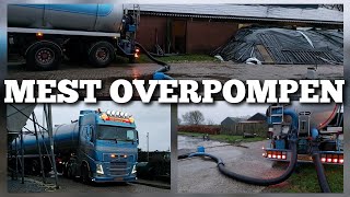 Vrachtwagen pomp volledige mestkelder over  Boer Gerrit vlogt [upl. by Sola284]