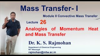 Lecture 26 Reynolds Analogy Chilton Colburn Analogy and Numerical [upl. by Anirbys474]