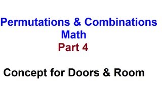 Fundamental Principle of Counting Number  Concept for Doors and Rooms Question  Part 4 [upl. by Michal196]