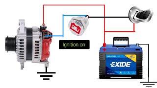 How to Wire Car Alternator  Car Alternator Wiring Diagram  2 Pin Alternator Wiring Diagram [upl. by Ahcsatan840]