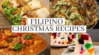 FILIPINO CHRISTMAS RECIPES  Lumpiang Sariwa  Beef Caldereta  Pancit Bihon  Cathedral Window [upl. by Meeks]