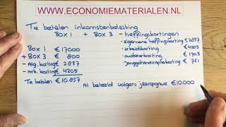 De te betalen belasting berekenen van box 1 en box 3 economiematerialen [upl. by Ynagoham783]