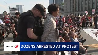 Pa state senator among dozens arrested during protest outside Aramarks headquarters in Philadelph [upl. by Aenet]