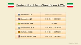 Ferien Nordrhein Westfalen 2024 [upl. by Laenaj]