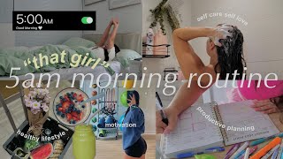 5AM morning routine 🌱 how to be THAT GIRL  motivation changing my life productive planning 2023 [upl. by Watts]