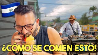 PROBANDO COMIDA CALLEJERA Y TÍPICA DE EL SALVADOR 🇸🇻 [upl. by Yma]