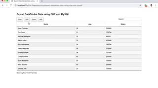 Export DataTables Data using PHP and MySQL [upl. by Elaweda]