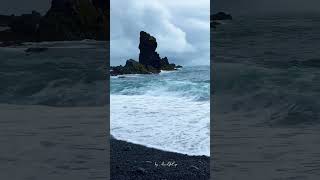 Iceland Black Sand Beach Black Stone ASMR iceland blacksandbeach beach waves asmr asmrsounds [upl. by Newcomb]