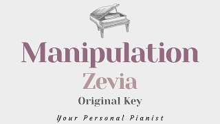 Manipulation  Zevia Original Key Karaoke  Piano Instrumental Cover with Lyrics [upl. by Sitto]