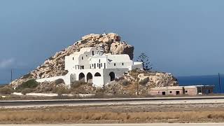 Church on the edge Santorini International Airport [upl. by Aidroc]