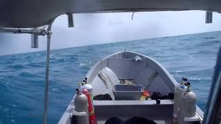 25 foot Imemsa Panga cruising at 20 MPH in 6 foot Offshore seas 65HP tiller controlled engine [upl. by Purvis]