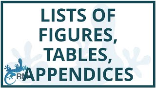 Format a Word Document Part 2 List of Figures Tables Appendices [upl. by Aiem]