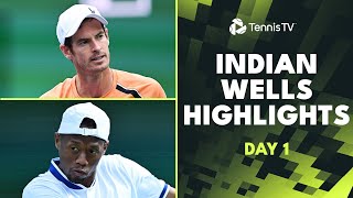 Murray Battles Goffin Eubanks Giron Kokkinakis in Action  Indian Wells 2024 Day 1 Highlights [upl. by Weisberg]