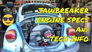 Jawbreaker the 1973 VW Beetle 1641 Engine Specs  Subscriber Request Video [upl. by Udele767]