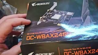 GIGABYTE WiFi 6E And Bluetooth PCIE Card GCWBAX2400R Unboxing [upl. by Ednarb698]