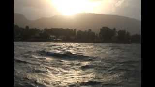 Sea of Galilee in Windy and Rainy Weather [upl. by Ahsinrev828]