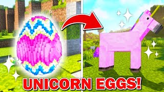 We Found A SUPER RARE UNICORN EGG On Friends Island In Minecraft [upl. by Adiuqal320]