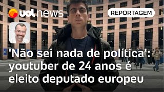 Eleições na UE Youtuber de 24 anos que nunca votou é eleito deputado Não sei nada de política [upl. by Beniamino]