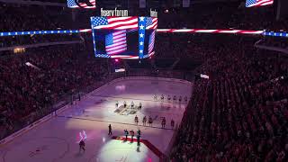 Jim Cornelison sings National Anthem  Chicago Blackhawks game 2024 Home Away From Home in Milwaukee [upl. by Wolfgram]