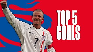 David Beckhams best England goals  Top Five [upl. by Barna]