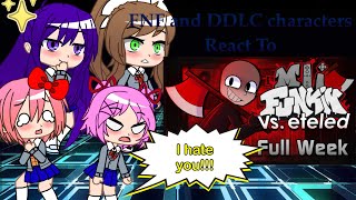 FNF and DDLC characters React To eteled MOD crossover [upl. by Aicenert]