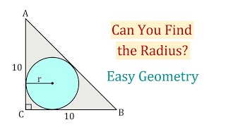 Find the Radius of a Circle Inscribed in a Right Isosceles Triangle [upl. by Maximilianus]