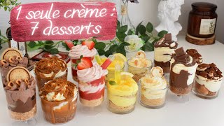 7 Verrines avec 1 SEULE CRÈME SANS MASCARPONE 👌🏻 Recette Facile et Rapide  Tiramisu kinder [upl. by Airetnohs]