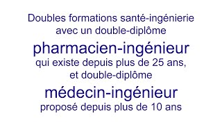 Présentation des doubles cursus médeciningénieur et pharmacieningénieur [upl. by Saul]