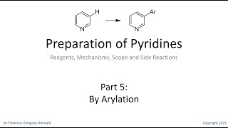 Preparation of Pyridines Part 5 By Arylation [upl. by Vandervelde]