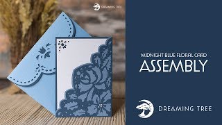 SVG File  Midnight Blue Floral Card  Assembly Tutorial [upl. by Einafats859]